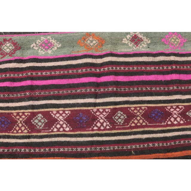 1990s Traditional Pink Striped Rug For Sale - Image 9 of 11