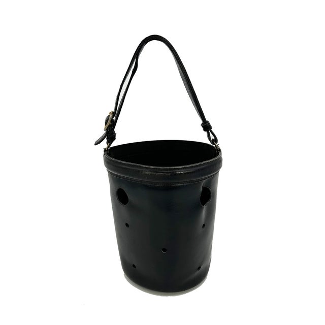 Hermes Vintage Black Box Calf Leather Mangeoire Bucket Bag For Sale In Philadelphia - Image 6 of 12