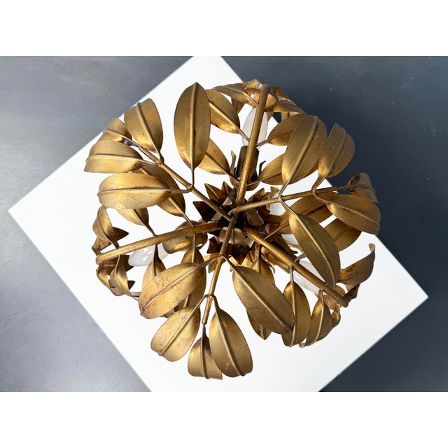 1970s Gold-Plated Palm Tree Table Lamp by Hans Kögl, Germany, 1970s For Sale - Image 5 of 10