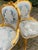 French 1950s French Louis XVI Gold Beech Damask Side Chairs - Pair For Sale - Image 3 of 9