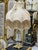 2010s French Crystal Table Lamp – Beige & Ivory Shade With Gold Leaf For Sale - Image 5 of 6
