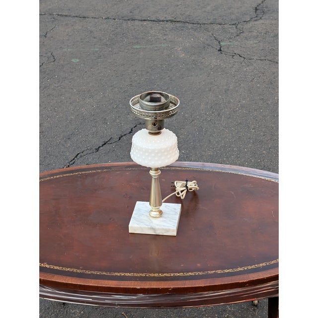 Vintage 1950s Milk Glass Hobnail Table Lamp For Sale In Washington DC - Image 6 of 6