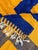 Textile Berber Beni Mrirt Rug Handknotted Wool Cobalt Blue & Mustard Geometric Maze Pattern 200x300cm Middle Atlas, Morocco, 2010s For Sale - Image 7 of 10