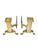 Pair antique cast brass and iron andirons. Nice heavy weight, solid structure. Classic clean lines fit in almost any decor...