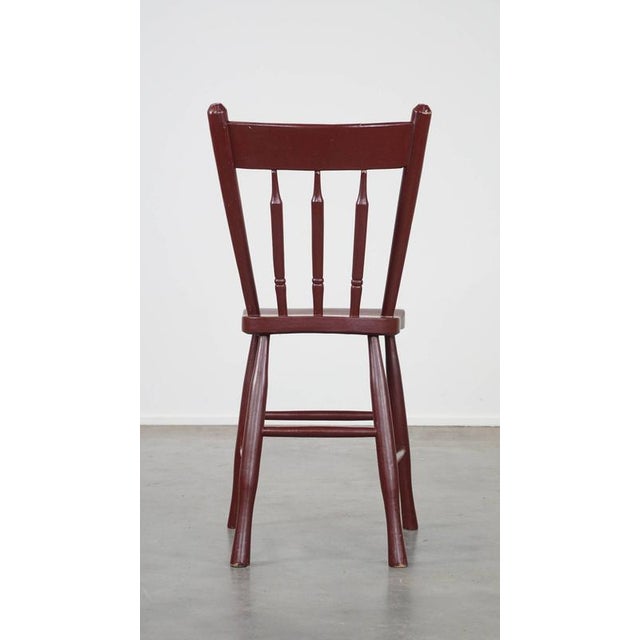 Vintage Dutch Farmers Dining or Side Chair in Burgundy Wood For Sale - Image 4 of 12