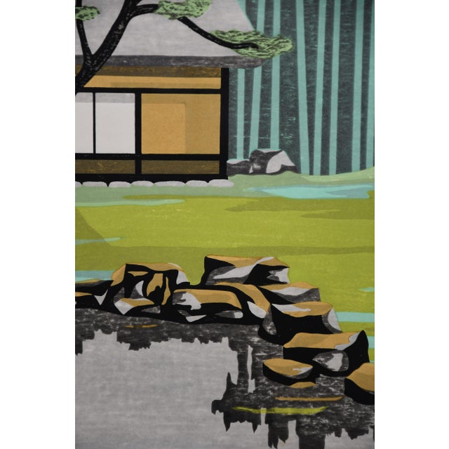 1970s Kyoshi Nagai, Landscape Composition, 1972, Woodblock Print, Framed For Sale - Image 5 of 13