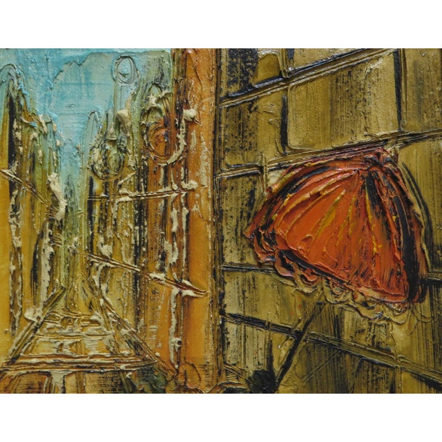 French 1950s Etta Benjamin Cien Original Oil on Board Parisian Street Scene For Sale - Image 3 of 7