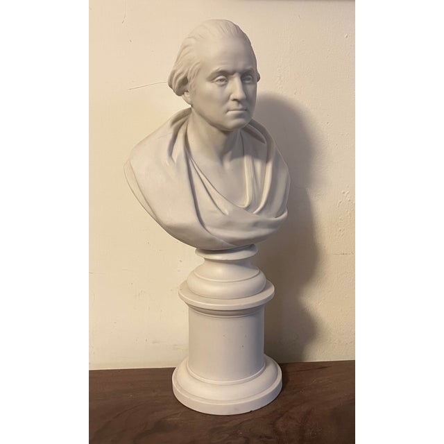 Antique 19th Century English Parian Porcelain Library Bust of President George Washington After Houdon Dated 1853 For Sale - Image 4 of 18