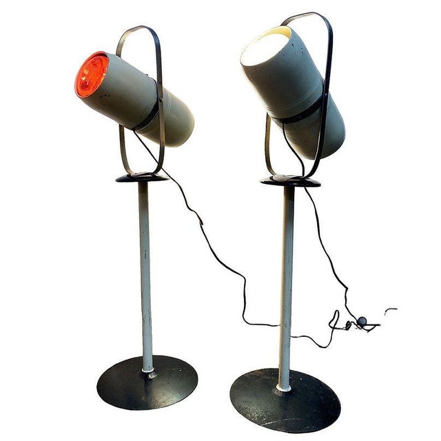 Metal 1950s Enameled Steel Westinghouse Mid-Century Atomic Age Industrial Lamp, Pair For Sale - Image 7 of 10