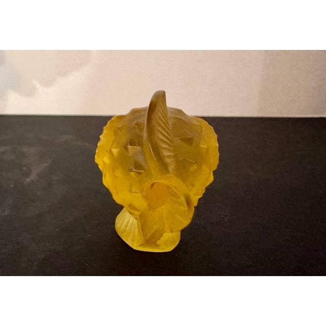 Lalique Lalique Amber Crystal Pufferfish Figurine For Sale - Image 4 of 7