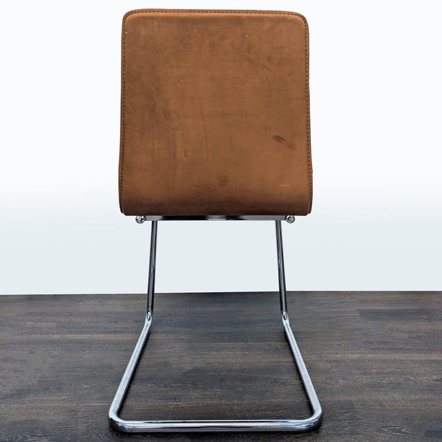 2010s Cb2 Leather/Suede Dining Chair on Chrome Frame For Sale - Image 5 of 9