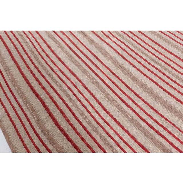 Doris Leslie Blau Vintage Striped Light Beige Hand-Knotted Wool Runner For Sale - Image 9 of 9