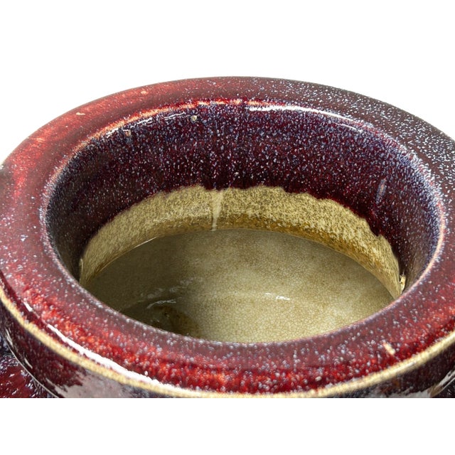 Orient Flame Oxblood Red Tri-Leg Ding Shape Ceramic Vase Container For Sale In San Francisco - Image 6 of 10