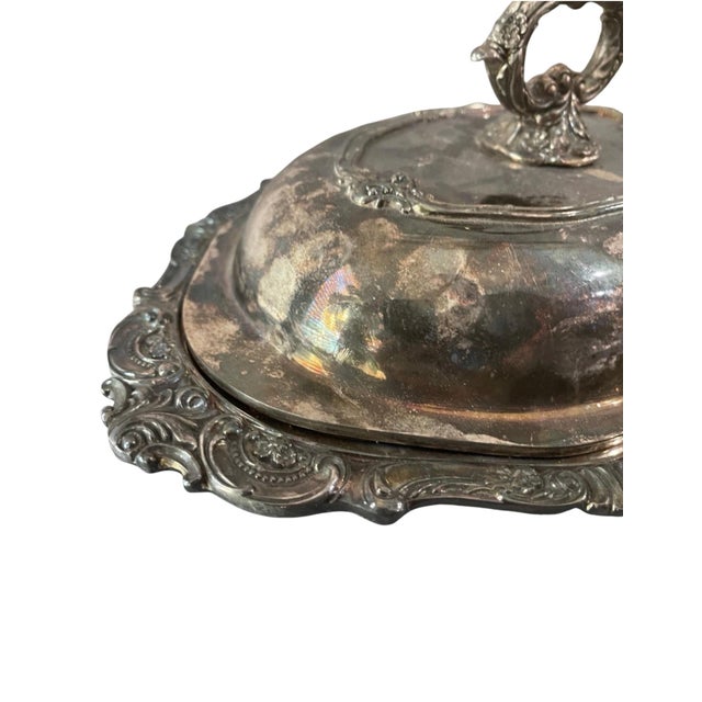 Wallace Baroque 287 Silver Plate Covered Dish Converts to 2 Servers Ornate Vintage For Sale In Dallas - Image 6 of 12