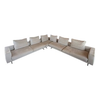 Flexform Italian Campiello Couch - Canvas Color For Sale