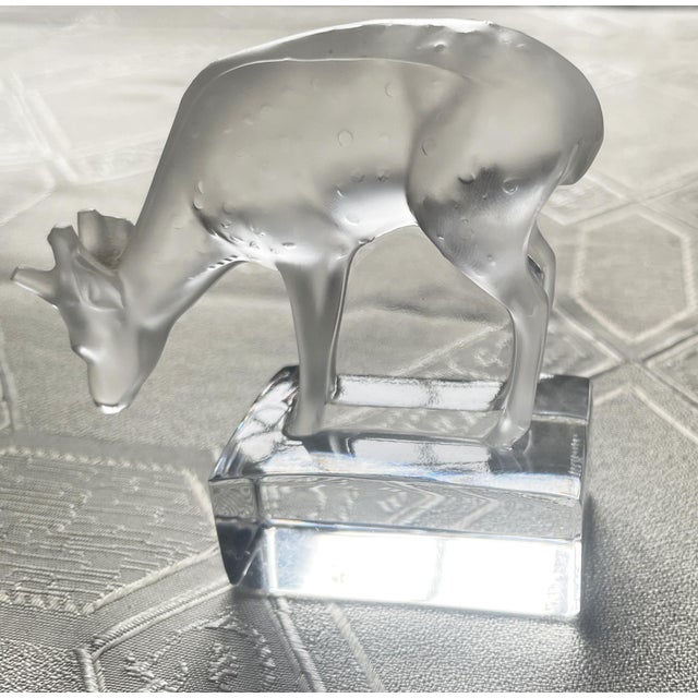 Daim Sculpture in Frosted Glass by René Lalique for Lalique, 1970s For Sale - Image 10 of 13