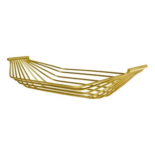 Large Mid-Century Austrian Brass Wire Fruit Basket in the style of Carl Auböck, 1950s For Sale