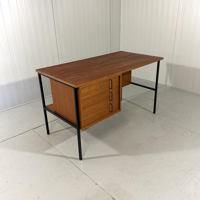 1960s Vintage Teak and Black Steel Desk by Günter Renkel, 1960s For Sale - Image 5 of 18
