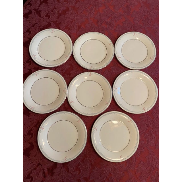 Late 20th Century Royal Doulton “Pink Carnation” Bread & Butter Plates Marked H5084- Set of 4; 2 Sets Available. Late 20th Century For Sale - Image 5 of 9