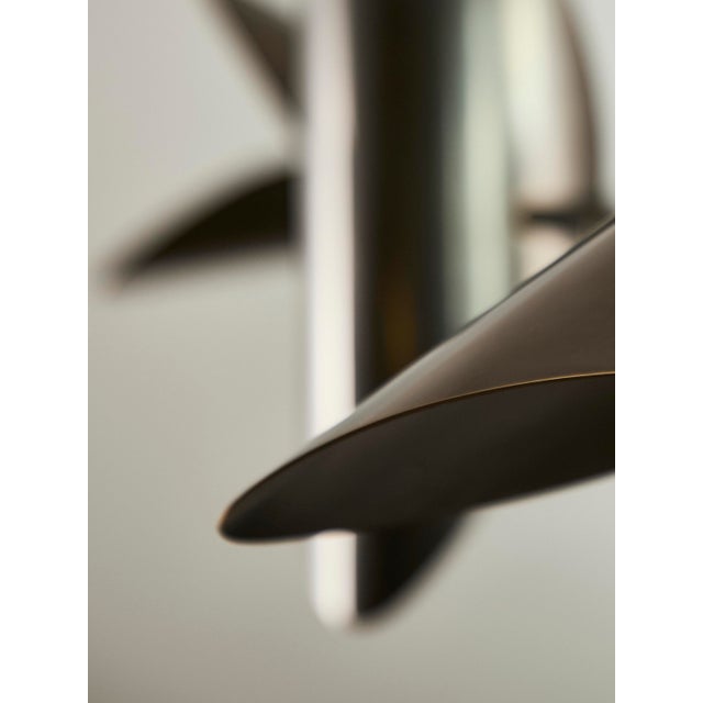 Metal Small Led Linear Bonnie Config. 4 Hanging Lamp by Ovature Studios For Sale - Image 7 of 8