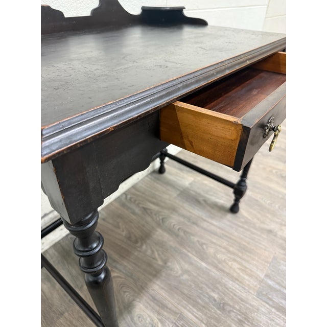 Brown Vintage William & Mary Revival Mahogany Writing Desk For Sale - Image 8 of 13