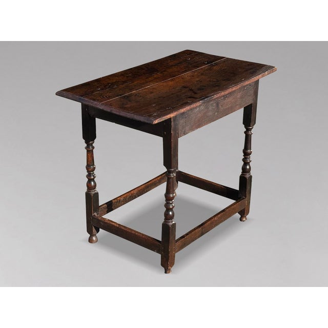 Antique Charles II Oak Lowboy Side Table, 1680 For Sale - Image 9 of 11