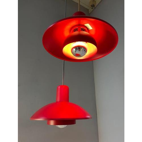 Type 728 Hanging Lamp in Red from Horn For Sale - Image 4 of 11
