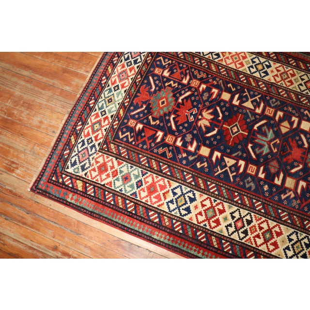 Zabihi Collection Antique Caucasian Kuba 19th Century Wide Runner - 3'11" x 12'1" For Sale - Image 9 of 11