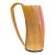 Hand Polished Horn Cup With Curved Handle and Bronze Base For Sale