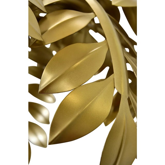 Worlds Away Matthew Izzo Home Millie Antique Brass Five Light Palm Tree Chandelier For Sale - Image 4 of 7