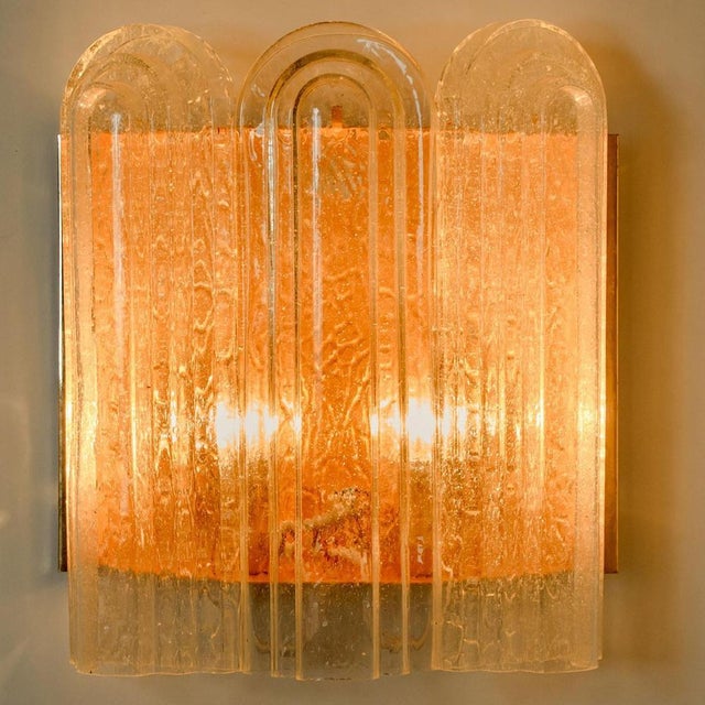 Art Deco Blown Glass & Brass Wall Sconce from Doria, 1960s For Sale - Image 9 of 15