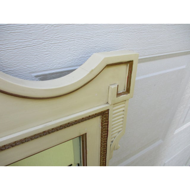 Antique White 1950s Baker Furniture Off-White Wall Mirror For Sale - Image 8 of 13