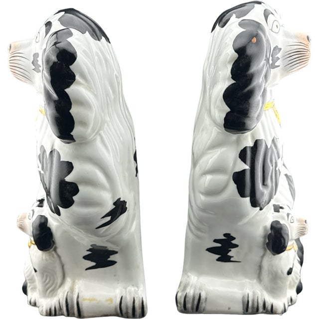 English Large Staffordshire Spaniel Dog and Pup Figurines For Sale - Image 3 of 9