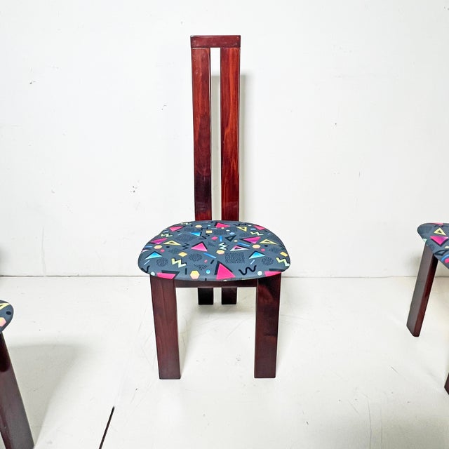 1970s Pietro Costantini for Ello Italian Postmodern Dining Chairs - Set/8 For Sale - Image 5 of 12