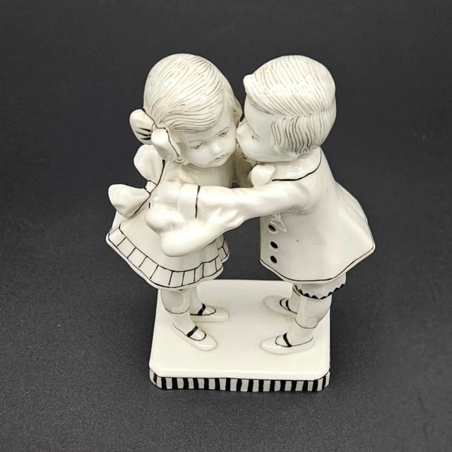 Art Nouveau Porcelain Figurine from Göbel, 1910s-1920s, in Very Good conditions. Designed 1890 to 1919 This piece has an...