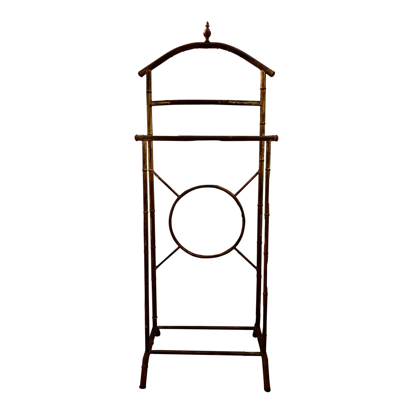 Faux Bamboo Metal Valet With Gold Finish From 70's | Chairish