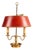 French Bouillotte Two-Light Table Lamp in Brass with Red Tôle Shade, 1930s For Sale