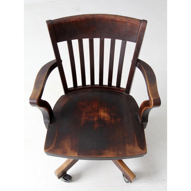 Antique Johnson Chair Co Swivel Desk Chair For Sale - Image 10 of 11