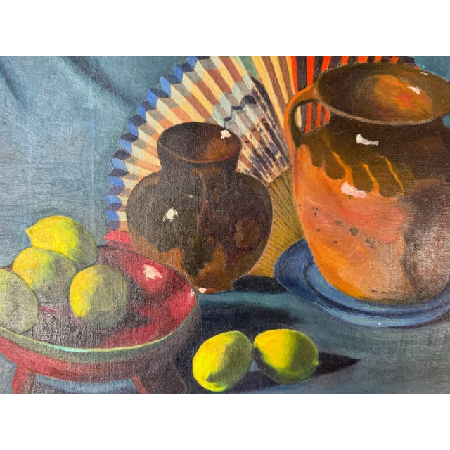 Wood 1980's F. Merrin Still Life Oil Painting, Framed For Sale - Image 7 of 10