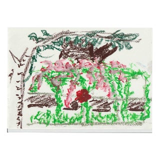 Alfredo Pizzi, Composition 12, Drawing in Oil Pastel on Canson Paper For Sale