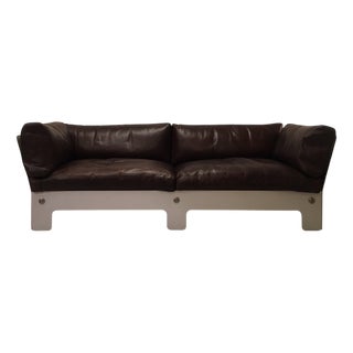 Leather and Metal Sofa by Sigurd Ressel for Vatne Møbler, 1960 For Sale