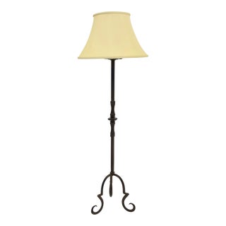 Contemporary Spanish Style Wrought Iron Torichiere Floor Lamp by Paul Ferrante For Sale