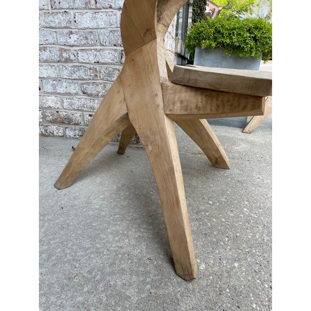 European Studio Art Chair in Carved Wood In the Manner of Jean Touret For Sale - Image 10 of 18