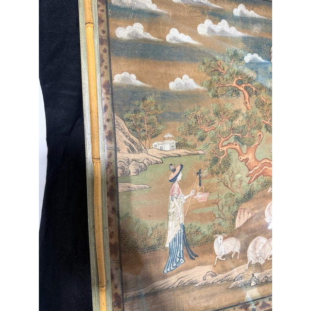 18th Century, Chinese Export Qing Pith Painting of Court Ladies *Stair & Co* For Sale - Image 9 of 12