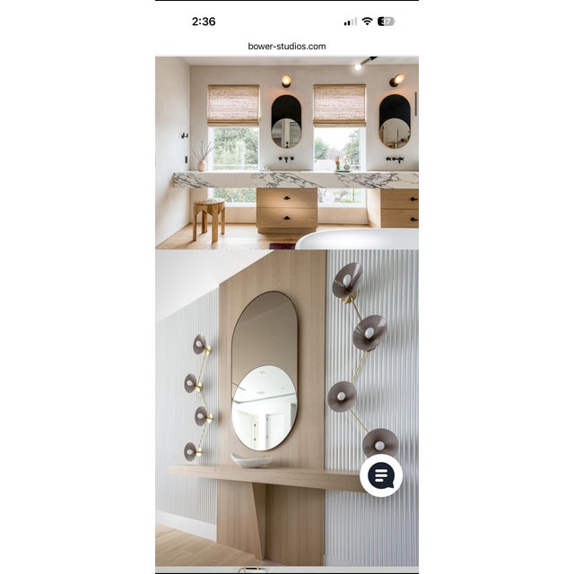 Bower Studios Black and Gold Capsule Wall Mirror For Sale In New York - Image 6 of 8