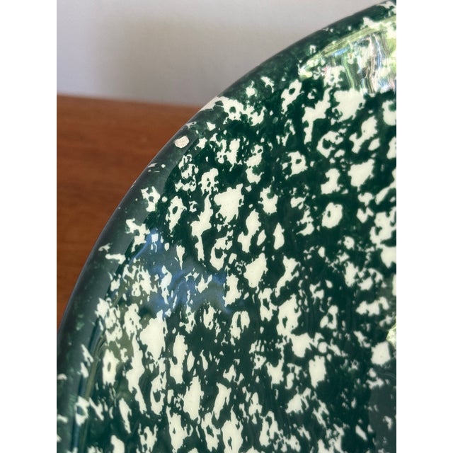 Green Vintage Italian Green Spongeware Bowl Pair For Sale - Image 8 of 9