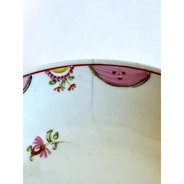 Mid 19th Century Mid 19th Century Hand Painted Tea Bowl and Saucer For Sale - Image 5 of 8