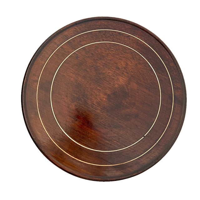 Wood Vintage Plant Stand Round Tall Table With Shelf Chippendale Style Solid Mahogany For Sale - Image 7 of 11