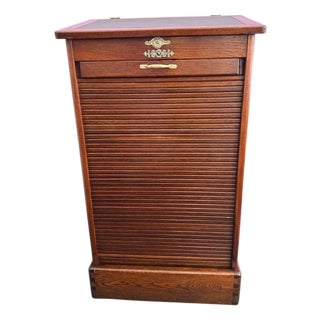Vintage Roller Shutter Cabinet in Oak, 1930s For Sale