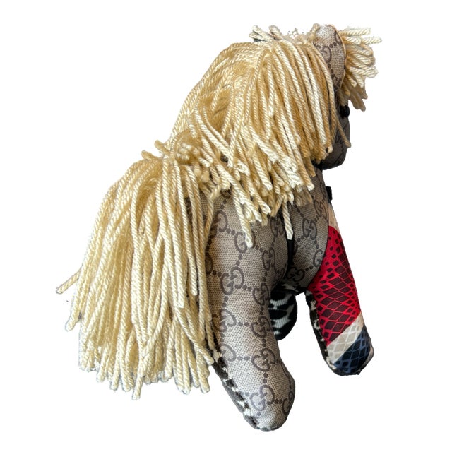 Italian Gucci Gg Vintage Silk Scarf Noble Pony For Sale - Image 3 of 3